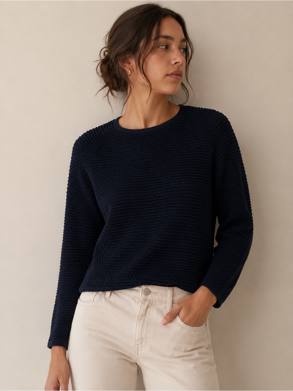 Brooks Brothers Red Fleece Navy Textured Crewneck Sweater Size Xl